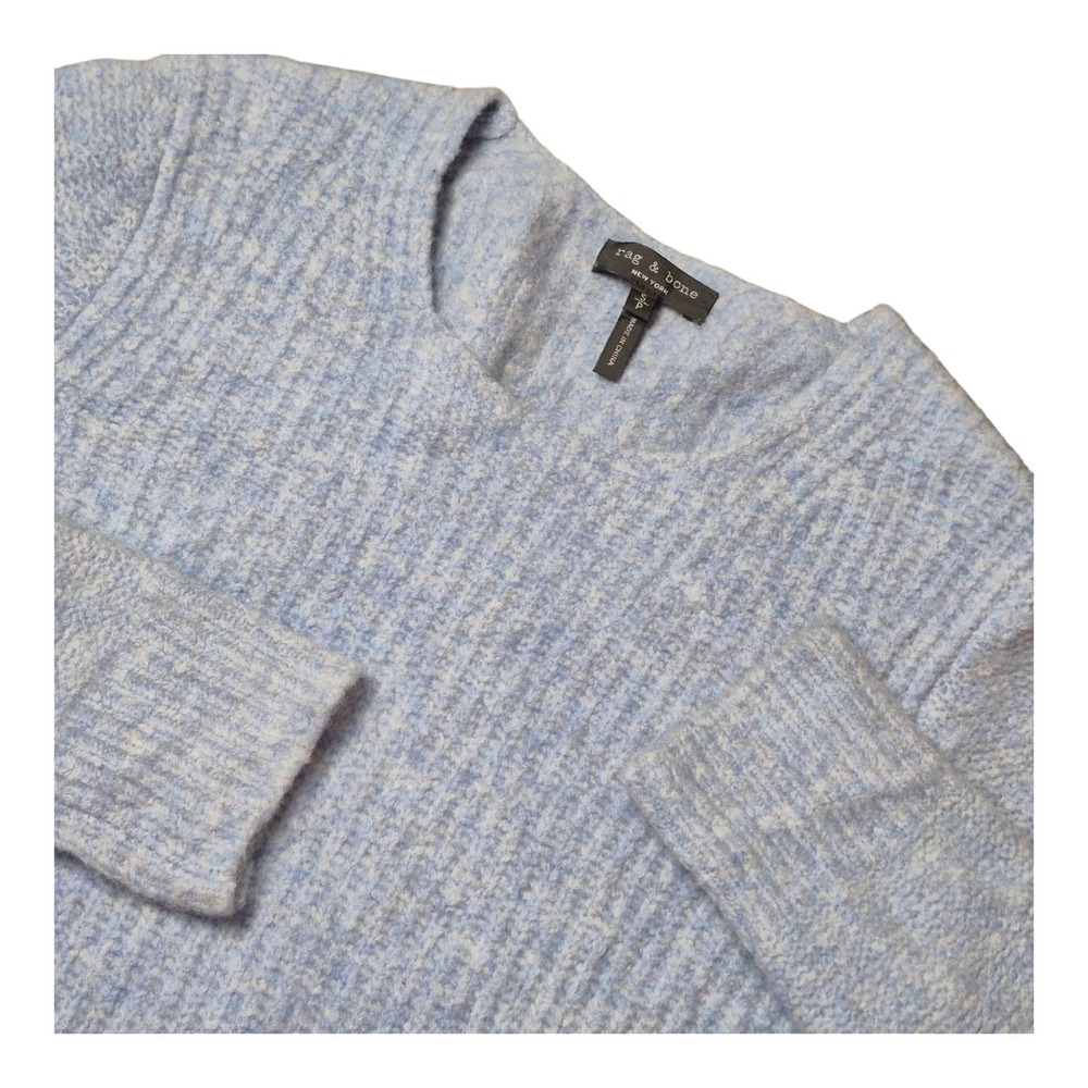 Rag & Bone‎ Women's Small Merino Wool Suede Elbow Patch Pullover Sweater